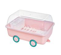 Scolapiatti Stabile Stendino Per Stoviglie Con Beccuccio Girevole Con Coperchio Portautensili, Per Portabicchieri Da Cucina E Scolapiatti Moderno Organizzatore da Cucina(Pink)