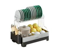 Scolapiatti Stabile Stendino Per Stoviglie Da Cucina, Stendibiancheria Multiuso A 2 Livelli Con Facile Installazione Moderno Organizzatore da Cucina