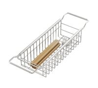 Scolapiatti telescopico in acciaio per lavello, scolapiatti da cucina, portaoggetti per lavello da cucina, cestino regolabile sopra lavelli e posate
