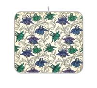 scolapiatti William Morris Blue Green Columbine Flowers piatto asciugatura | ad asciugatura rapida cucina contatore scolapiatti pad portautensili Controsoffitto Decor Must Haves 2026