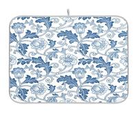 scolapiatti William Morris Vintage Blu e Bianco Floreale scolapiatti | tappetino da cucina resistente al calore per contatore resistente al calore mar Portautensili Controsoffitto Decor Must Haves