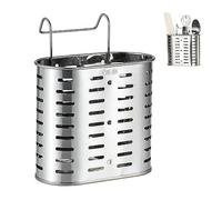 Scolaposate da Cucina con 2 Scomparti Cestello per Posate in Acciaio Inox Portaposate Scolaposate in Acciaio Inox Cestello Posate da Parete Porta Posate in Acciaio Inox per Posate e Utensili da Cucina