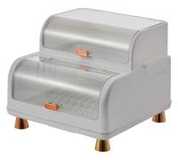 Scolaposate in plastica con coperchio, scolapiatti per utensili da cucina e scatola portaoggetti per stoviglie nization, bacchette e piatti (bianco)