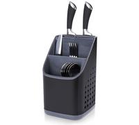 Vilde Portaposate, scolapiatti, scolapiatti, cestino per posate da cucina, organizer da cucina, organizer per posate, colore nero