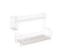 Scolaposate, scolapiatti a 2 ripiani, scolapiatti con vassoio, scolapiatti con portautensili compatibile con scolapiatti da cucina