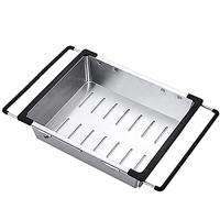 Scolaposate, scolapiatti, scolapiatti con portautensili in acciaio inox, grande scolapiatti, ripiano espandibile, scolapiatti nel lavandino o sopra il lavandino o sul bancone, antiruggine, ordinato