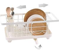 Scolaposate, scolapiatti, set di scolapiatti espandibile con portautensili for il bancone della cucina sopra il lavello, cestello for l'asciugatura dei piatti