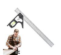 Scolatra combinata - Righello per progettazione di strutture, set di squadratura combinata regolabile in acciaio inossidabile - per fai da te lavorazione del legno elettrico metallurgia