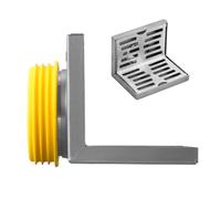 Scolatura del pavimento in acciaio inossidabile - scarico del balcone 304 a forma di L, accessorio per filtro per la casa a tubo da 75 mm | Drenaggio fognario durevole per il bagno in cucina