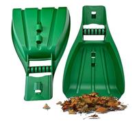 Scolle di foglie Raccogli a mano 2pcs 20x13x3 pollici Collezionista fogliare con manico a risparmio di manodopera e grabber di plastica e metallo sicuri per la pulizia del giardino del cortile
