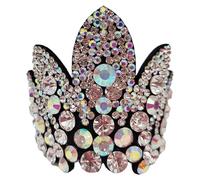 Scollegri di ginnastica da 1 pc per ragazze Rhinestone Crallino a forma di corona Rhinestone Cravatta lucida elastica 2.4 Altezza Scrunchies per il test di classificazione, competizione, prestaz