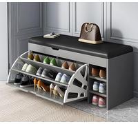 Scolletta di sgabello da scarpe ribaltatura a forma di secchio Frame vintage, sgabello di sostituzione delle scarpe creative con cuscino in pelle, portapacing per scarpe d'ingresso, panca lunga