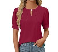 Scollo A V Donna in Saldo Camicia Oversize Bianca Camicetta Donna Fucsia Plus Size T Shirts Cotone Elastan Maglietta Basic Manica Corta Magliette Monocolore Rosa Maglia Giallo Fluo Maglie