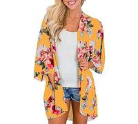Scollo a V, maglia a maniche lunghe, a quadretti, casual, da donna, giallo., XXL