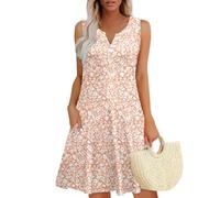Scollo A V Mini Dress Boho Western Cerimonia Vestito Lungo Estivo Donna Elegante Eleganti Chic Abito Mare Estate Leggero Offerta Lampo del Giorno Vestiti per Casa Donna Rosa XXL