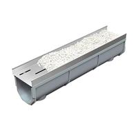 Scolo Acqua Piovana Sistema Di Drenaggio A Trincea A Forma Di U Con Griglia Per Esterni, Kit Di Drenaggio A Canale Con Giunzione A Scatto Modulare Per Giardino, Cortile, Marciapiede(100x17x20cm)
