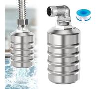 Scomeri Water Valve, Water Float Valve, 304 Stainless Steel Fully Automatic Water Level Control Float Valve, Water Hose Shut Off Valve for Water Tank, Pool (3/4'', Side Water Intake)