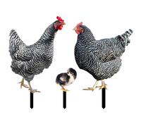 Scommesse da giardino decorative di pollo - Pollo Garden Stake | 3 pulcini di pollo di ferro resistenti al clima per paesaggi, Pasqua, prato da cucina