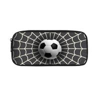 Scomparti Borsa Cancelleria Football Soccer With Spider Web Astuccio Cartoleria Elegante Portamatite Borsa Per Studente, Ragazzi, Insegnanti, 20X9X4Cm