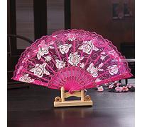 Scomparti per matrimonio, in pizzo, ventaglio spagnolo, barocco vittoriano, ventaglio pieghevole, vintage, da donna, da uomo, da donna, per matrimoni, feste, carnevale, balli, carnevale, rosa