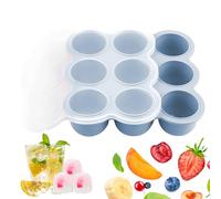 Scomparto per congelatore in silicone per beef, 9 scomparti stampo in silicone con coperchio per congelare gli alimenti | Cubi di conservazione per puree di frutta puree puree puree breastmilk meal