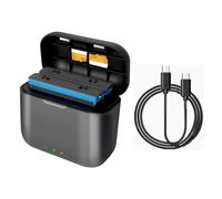 Scomparto per mozzo per caricabatterie veloce per fotocamera Insta360 X3, display a LED per stazione di archiviazione di ricarica della batteria con slot per schede SD Misro e cavo USB Type-C