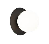 Sconce da Parete Moderna, Lampada da Parete in Ferro di metà secolo con Vetro Bianco Globo, Base E27, Lampada da Parete per Interni per Camera da Letto, toeletta da Bagno, Elegante Decorazione per la