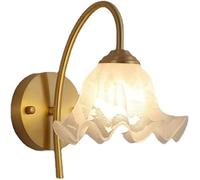 Sconcetto pareti Ottone Vintage E27 in Vetro a 1 luci Moderni Monte Lampada Parete per Camera da Letto Bagno corridoio Decorazione Domestica Interni