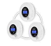 Scondaor Rilevatore di Fumo e CO Combinato Collegato Wireless, Rilevatore di Monossido di Carbonio Collegati in Rete, Allarme fumo con batteria da 10 anni, Allarme fumo e CO, 3 Pezzi
