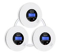 Scondaor Rilevatore di Fumo e CO Combinato Collegato Wireless, Rilevatore di Monossido di Carbonio Collegati in Rete, Allarme fumo con batteria AA sostituibile, Allarme fumo e CO, 3 Pezzi