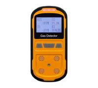 Scondaor Rilevatore di perdite di gas per H2S CO O2 e LEL, rilevatore di gas portatile multi con allarmi acustici, visivi e a vibrazione, misuratore di gas 4 in 1, display digitale LCD (arancione)