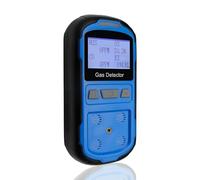 Scondaor Rilevatore di perdite di gas per H2S CO O2 e LEL, rilevatore di gas portatile multi con allarmi acustici, visivi e a vibrazione, misuratore di gas 4 in 1, display digitale LCD (blu)