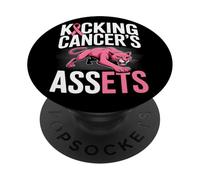 Sconfiggere il cancro: Nastro rosa di consapevolezza PopSockets PopGrip Adesivo