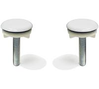 Sconosciuto 2 x Tappo Copri Foro Bianco Ottone Cromato