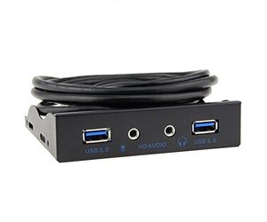 Sconosciuto 3.5" Floppy bay Internal 20Pin to 2 Port USB 3.0 HUB And HD Audio 3.5-in PC Floppy Front Panel Kimisohand