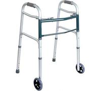 sconosciuto Ausilium Deambulatore Pieghevole in Alluminio con 2 Ruote e 2 Puntali