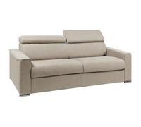 Sconosciuto Divano letto 4 posti a ribalta letto con doghe larghe + materasso 160 cm + 18 cm in Tessuto Beige - VIZIR