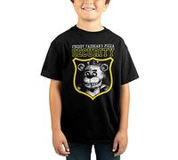 Sconosciuto Five Nights at Freddy's Security Boy's Black T-Shirt: Large