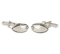 Sconosciuto Gemelli a forma di pallone da rugby camicia in colore oro o argento - Scatola per gemelli, presentato in GS Silver Taglia unica