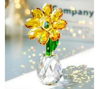Sconosciuto H & D cristallo girasole figurine Ornament Paperweight Table Decor