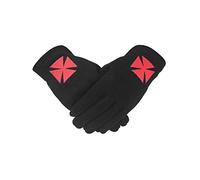 Sconosciuto Massonica Cavaliere Templare Nero 100% Cotton Macchina Ricamo Guanto - Nero, L