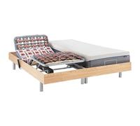Sconosciuto Set da relax sole sospensioni memory foam HESIODE III di DREAMEA - motori OKIN - quercia naturale - 2x90x200 cm