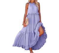 Sconti 90 per Cento Country Vestito Curvy Donna Elegante Matrimonio Estiva Saldi Boho Chic Dresses Estate Summer Chic Vestiti Estivi Corti Elegante Abito Boho Donna Viola Chiaro XL
