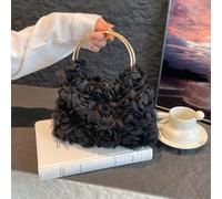 Sconto limitato nel tempo, elegante borsa da sera con fiore di rosa, borsa da cerimonia formale da donna, borsa a tracolla dolce e delicata da ragazza, borsa a secchiello monocolore, borsa da sposa (m