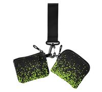Scontro verde fluorescente nero portamonete da donna porta carte d'identità sottile portatile con tasca portamonete con cerniera per donna 2 confezioni, verde fluorescente nero Clash, taglia unica,
