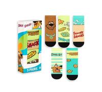 Scooby-Doo! Calzini unisex per bambini, multicolore, set da 5 | Scooby Snacks e Mystery Machine, design a cartoni animati | Abbigliamento quotidiano per bambini | Calzini con personaggi divertenti