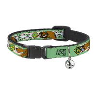 Scooby Doo Cat Collar, Breakaway Collar with Bell, Scooby Doo Sneaking Pose and