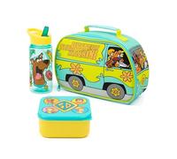 Scooby-Doo! Lunch Box Mystery Machine Lunch Bag Bottiglia e Snack Pot Set per bambini | Personaggio blu verde Tupperware | Merchandise di film di serie TV
