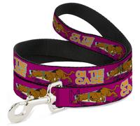Scooby Doo Pet Leash, Dog Leash, Scooby Doo On The Case Sniffing Pose Pink, 4 Fe