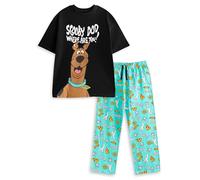 Scooby-Doo! Pigiama da Uomo Nero a Maniche Corte e Gambe Lunghe a Tema, Comodo per la buonanotte | Merchandising Ufficiale
